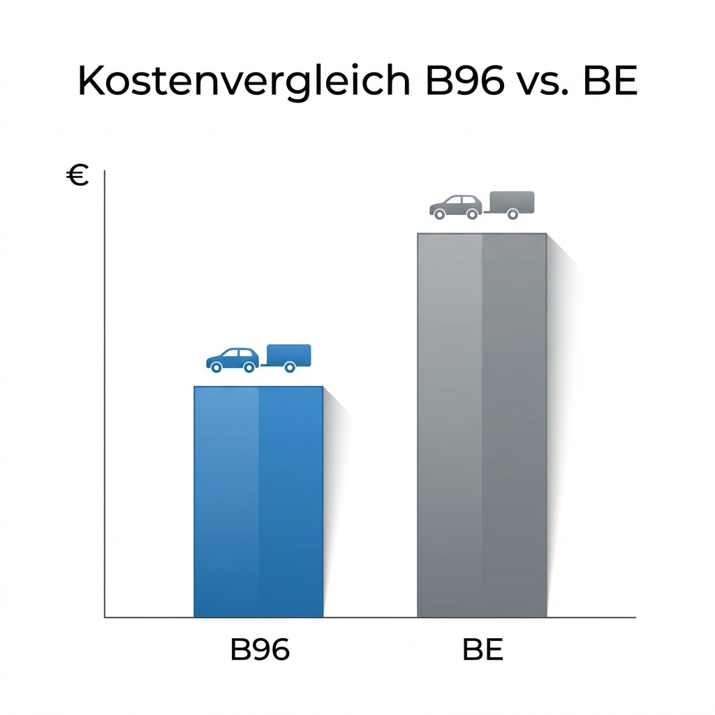 Kostenvergleich zwischen B96-Schulung und Führerschein Klasse BE