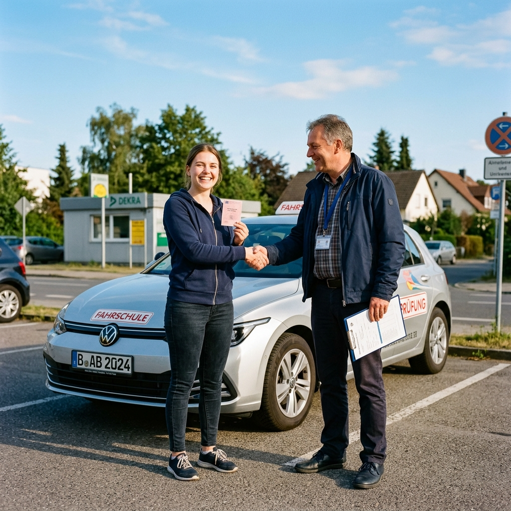 Bestandene praktische Führerscheinprüfung mit TÜV- oder DEKRA-Prüfer