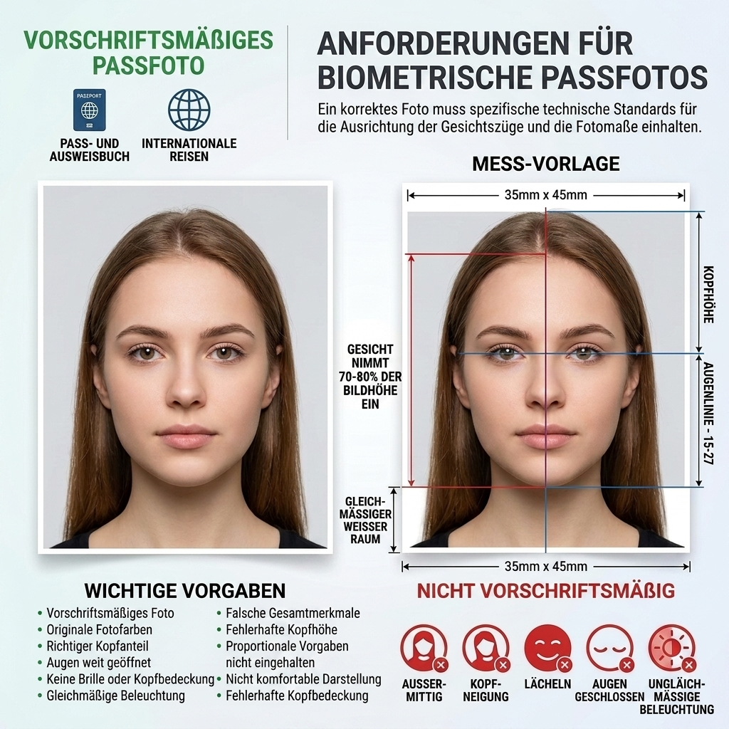 Biometrisches Passfoto im Format 35 x 45 mm für den Führerschein