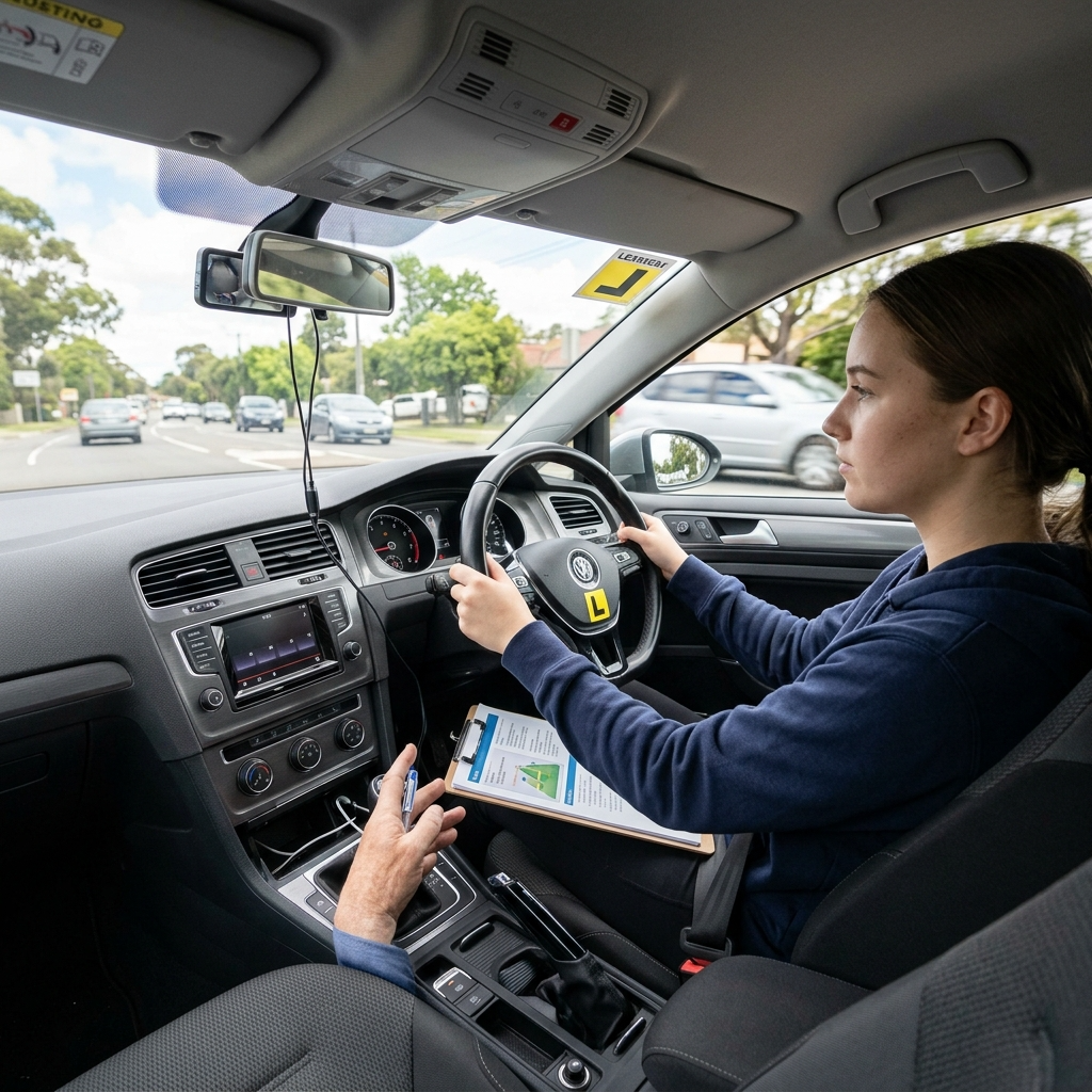 Führerschein Kosten in Deutschland – Fahrschüler während einer Fahrstunde