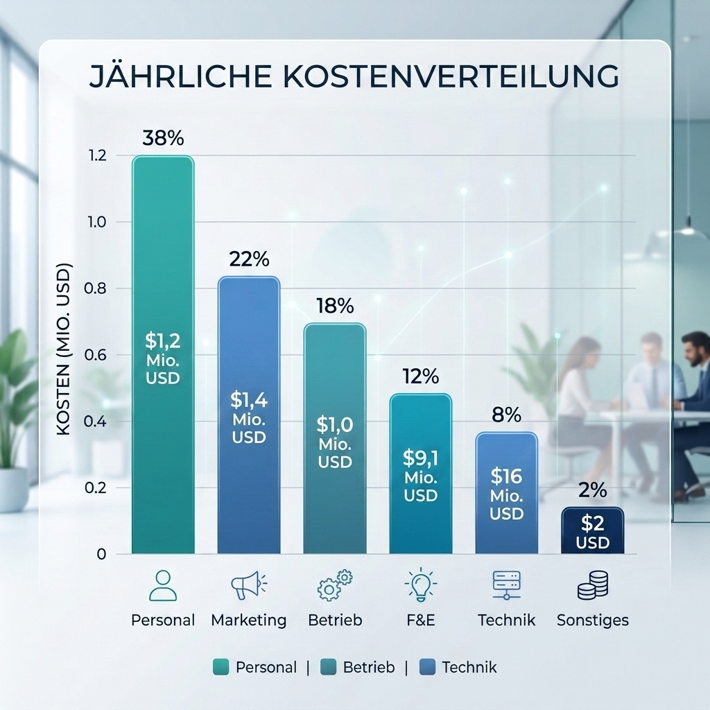 Diagramm der A2 Führerschein Kosten aufgeschlüsselt nach Fahrschule, Prüfungen und Gebühren