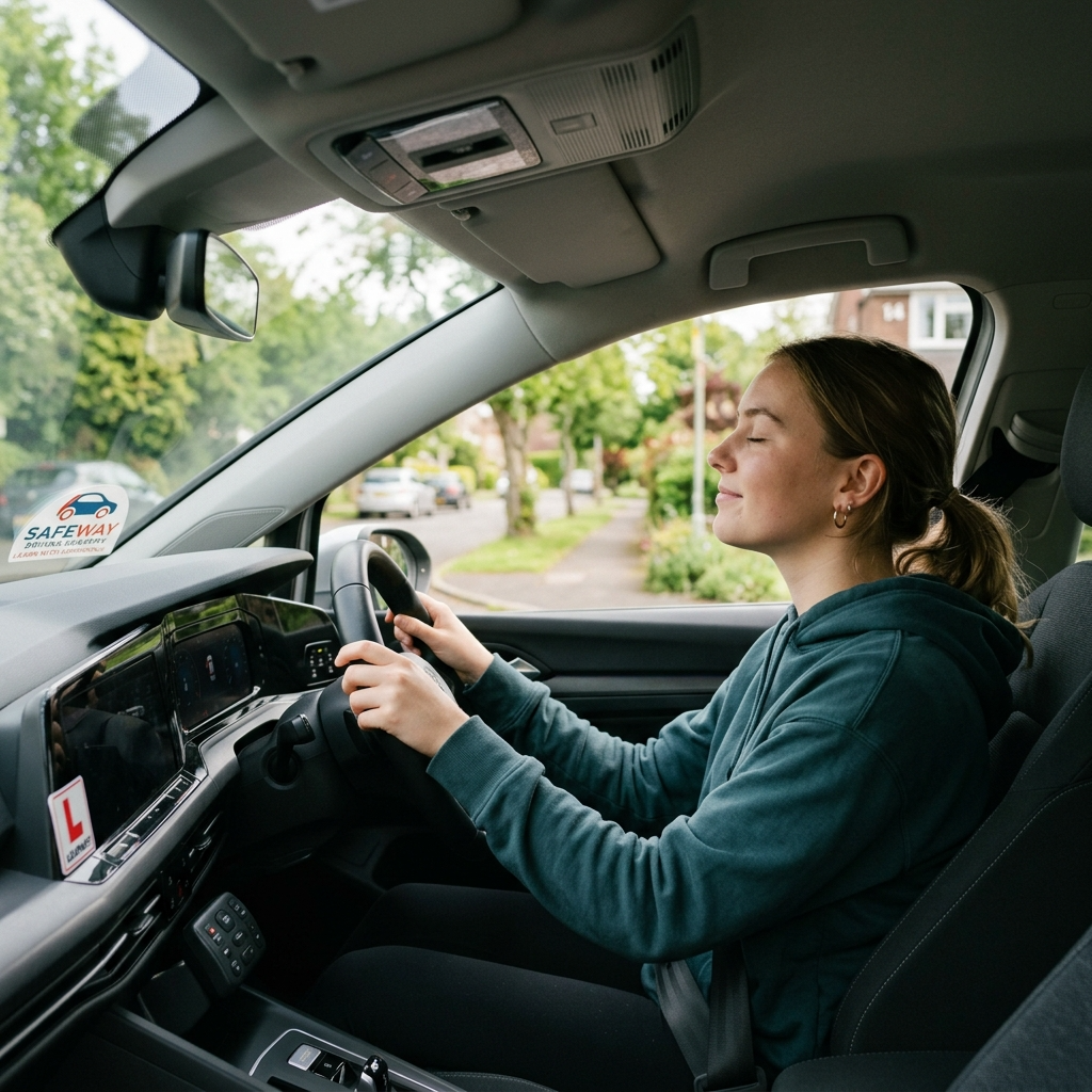 Fahrschüler nutzt Atemtechnik gegen Prüfungsangst vor der A2 Prüfung